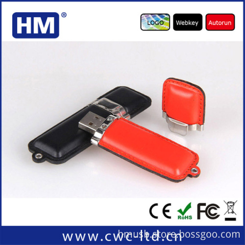 Business Leather Flash Drive Memory Stick U-Disk 16GB